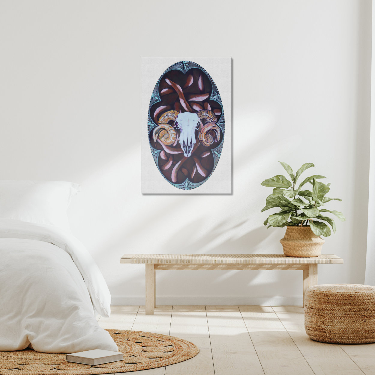 Rams Skull Fine Art Print on Canvas